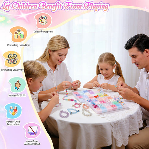 2 Box About 1190pcs Ocean Beads Bracelet Making Kit for Beginner Age 6-12 Girls Gifts Coloured Big Hole Bead for Jewellery Making Necklace DIY Arts and Crafts Gift 🇬🇧