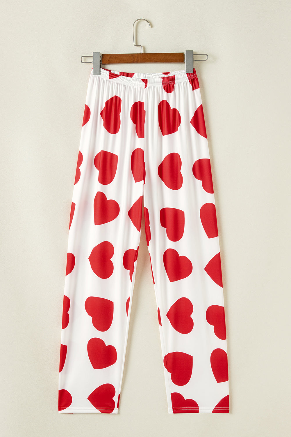 Red Ruffled Tank Top And Heart Print Pants Lounge Set 🇺🇲