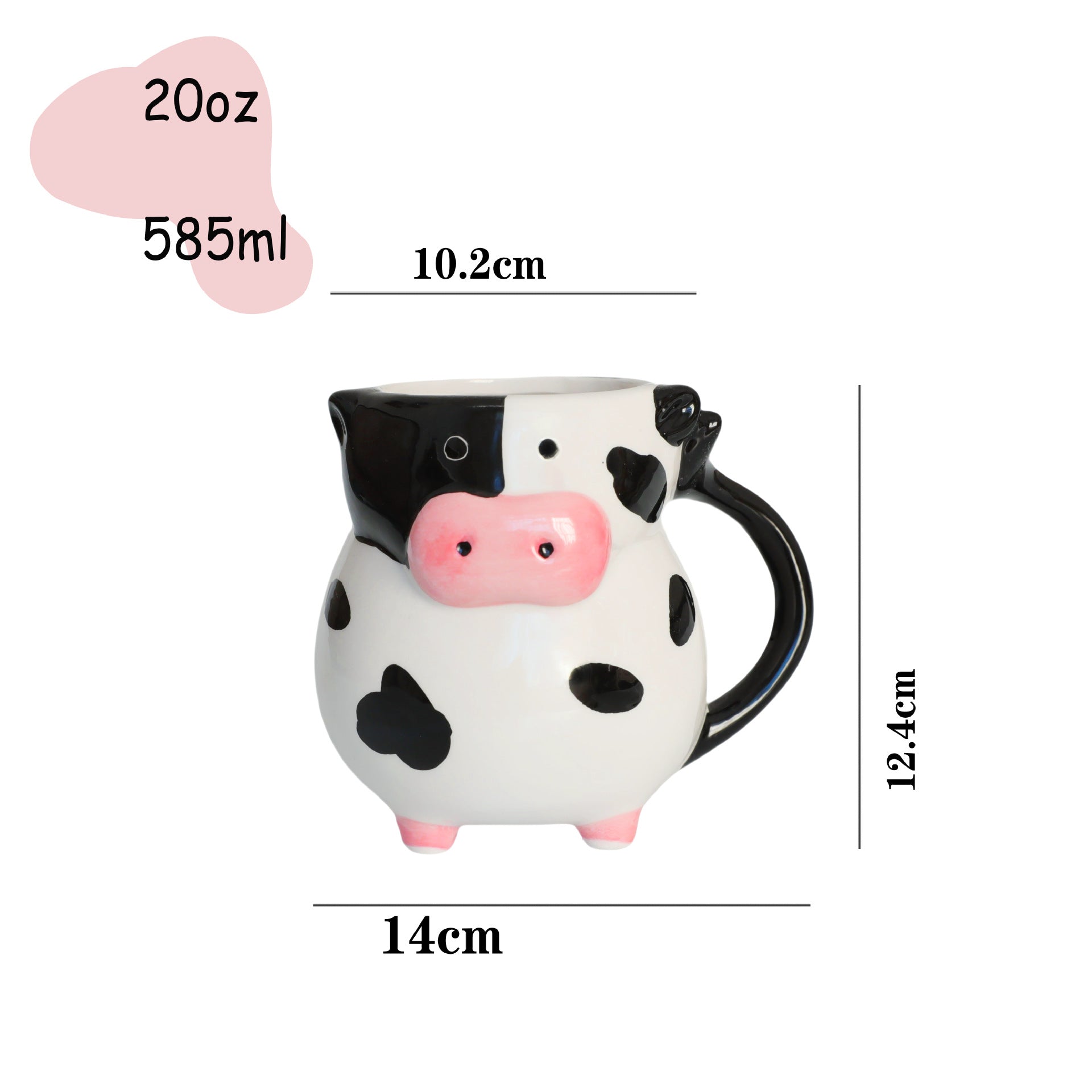 Cow Ceramic Cup Novelty Cow Shape 3d 🇨🇳
