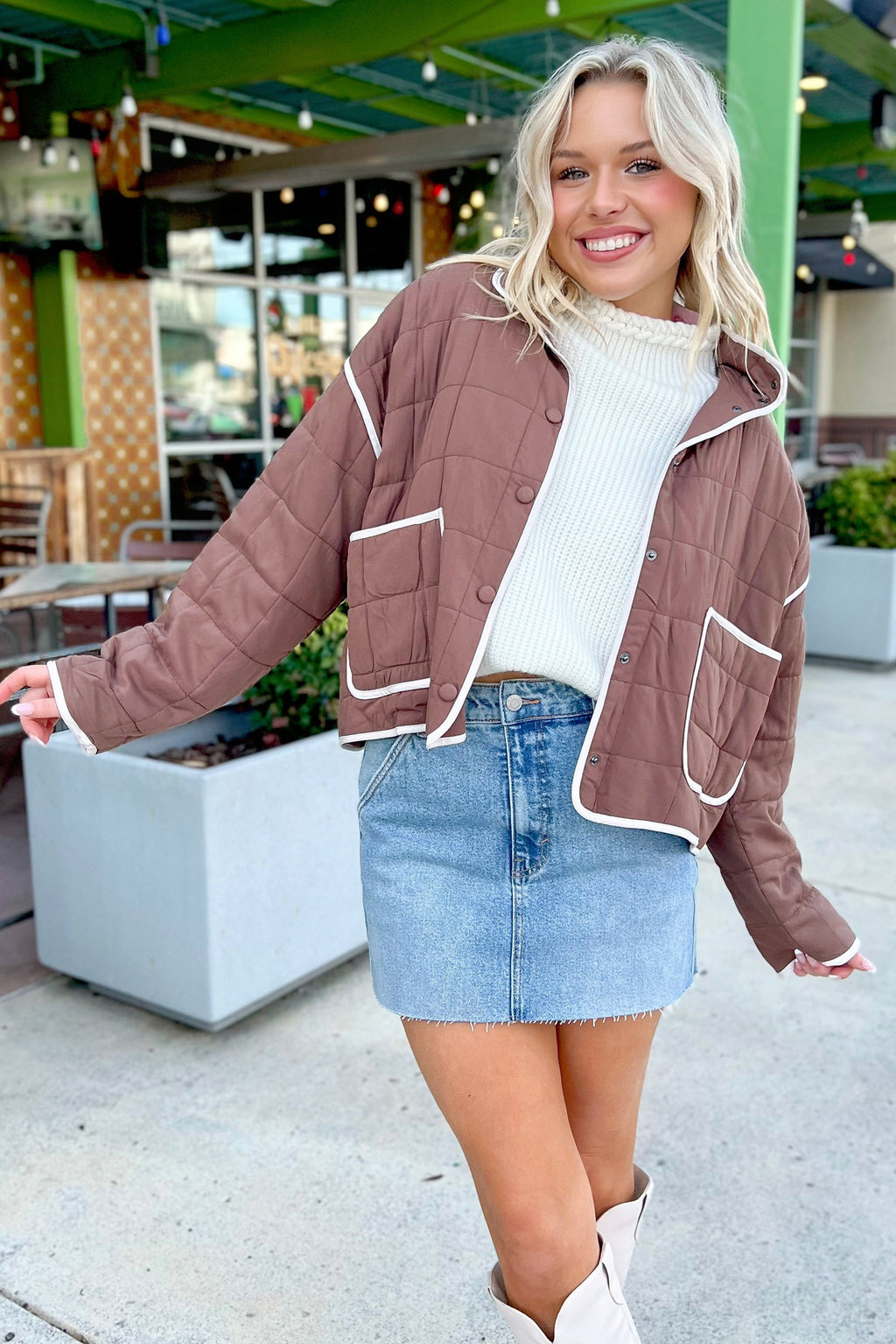 Old Rose Quilted Metal Button Pocket Jacket 🇺🇸