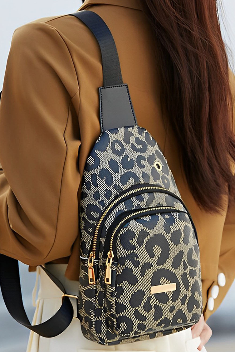 Leopard Print PU Sling Bag 🇺🇸