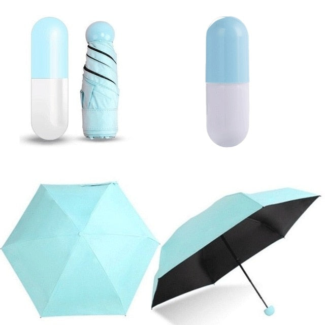 Mini Folding Capsule Small Umbrella With Pill Package Box 🇨🇳
