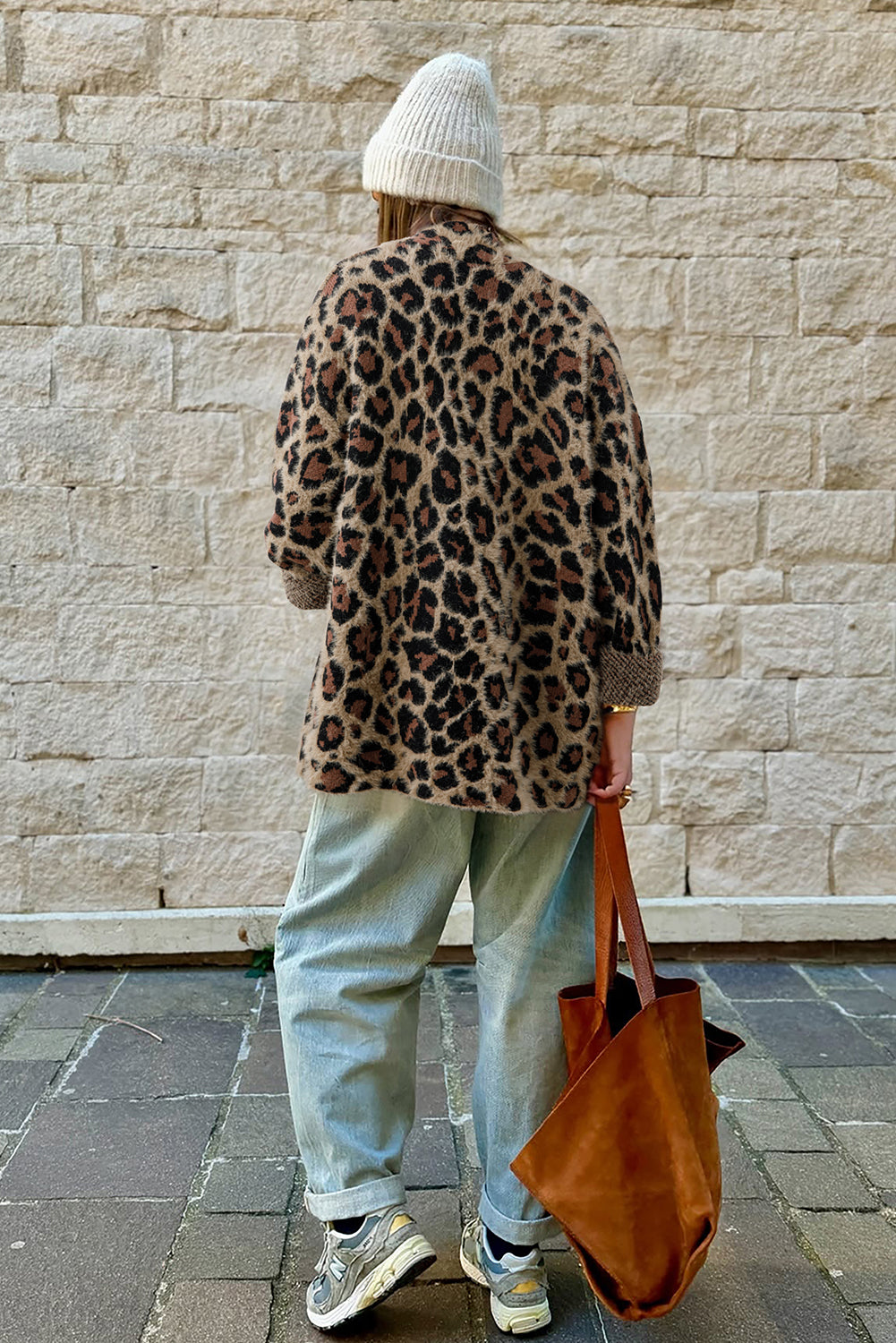 Brown Leopard Open Casual Cardigan 🇺🇸