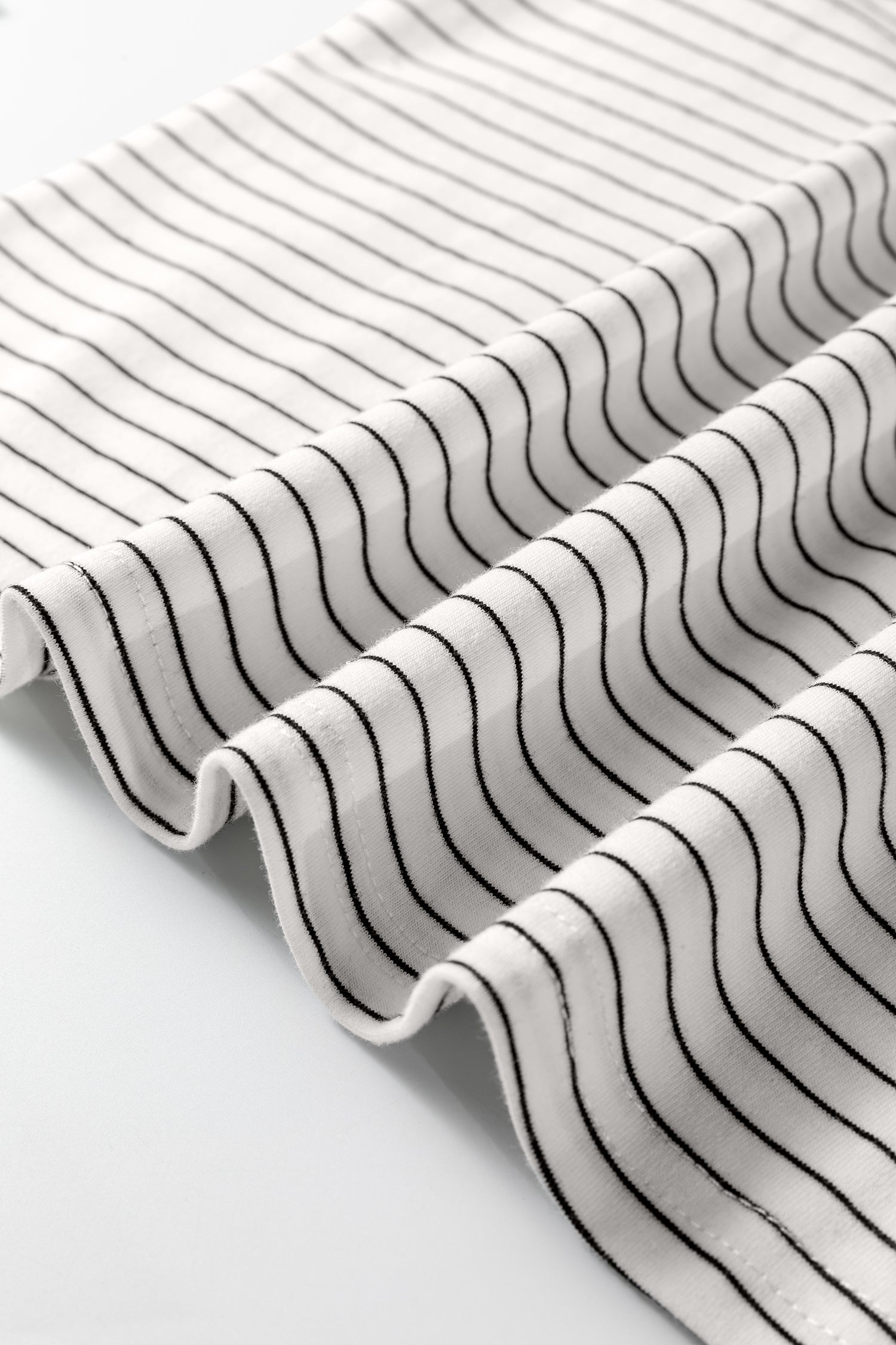 White Stripe Square Neck Long Sleeve Top 🇺🇸