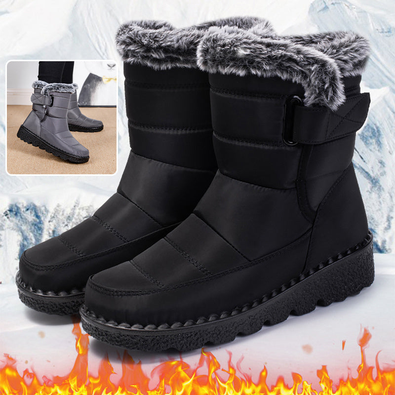 Winter Snow Boot Hook And Loop Fastener Waterproof Low Heels Platform Ankle Boots 🇨🇳