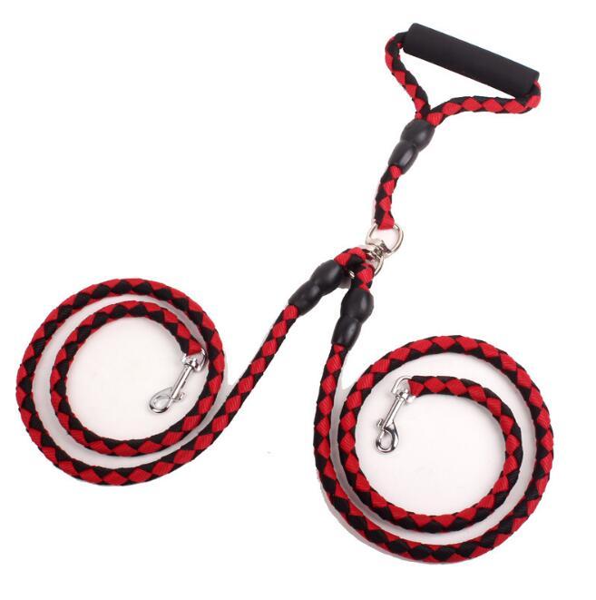 Double-Ended Traction Rope For Walking The Dog Hand-Double-Ended Traction Rope One Plus Two Leash Collar Pet Supplies Dog Collar 🇨🇳