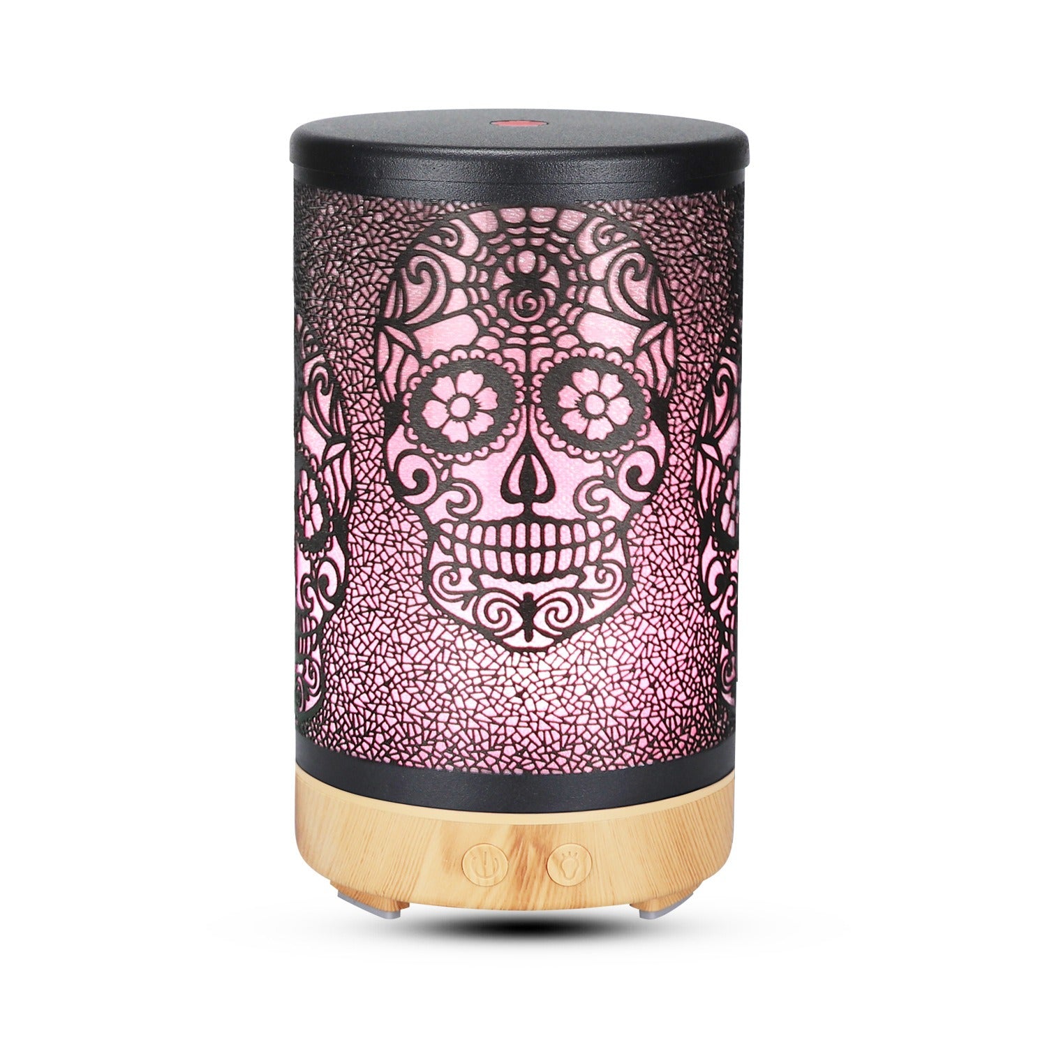 100ml Iron Metal Humidifier Aroma 7 Colors Led Lamp Ultrasonic Electric Skull Aroma Diffuser With Remote 🇨🇳