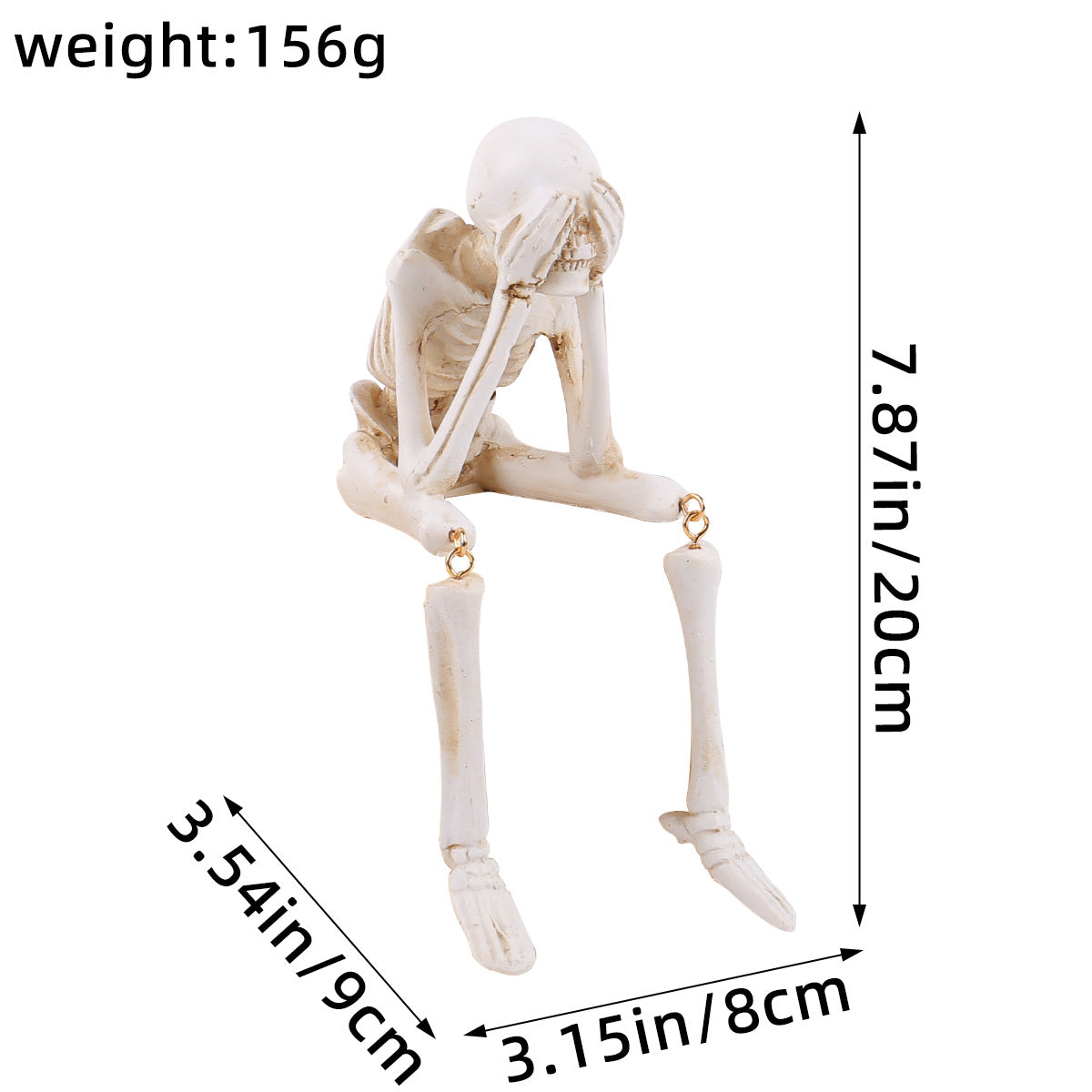 Halloween Skeleton Resin Ornaments, Ghost Festival Atmosphere, No Listening, No Watching, No Speaking Skeleton Skeleton Craft Decorations 🇨🇳