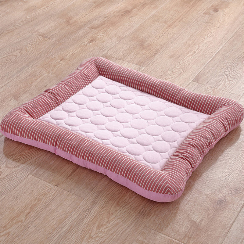 Cooling pet mats for dogs & cats (puppies/kittens): ice silk, breathable, soft summer pads in pink/blue 🇨🇳