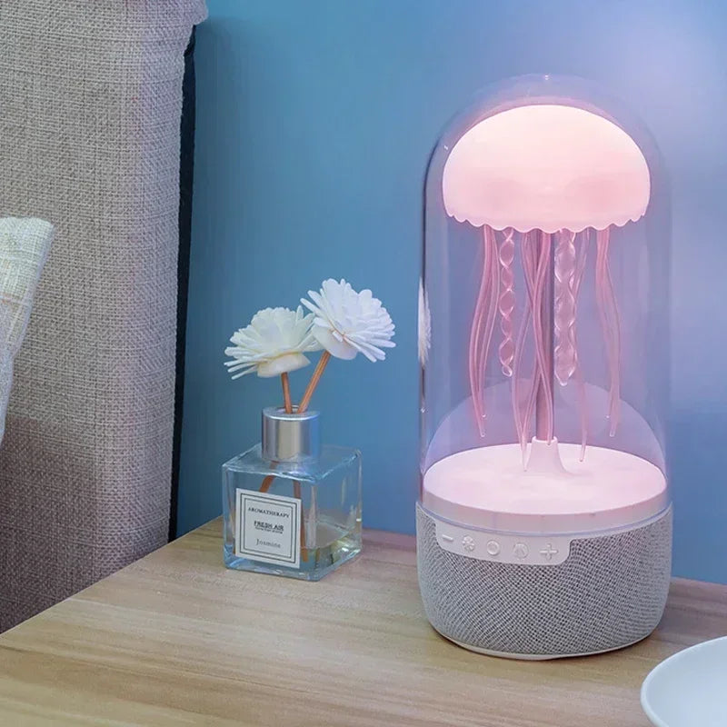 Creative Colorful Jellyfish Lamp Bluetooth Speaker HiFi Stereo 1800mAh Sports Jellyfish Speaker with Lights 🇨🇳