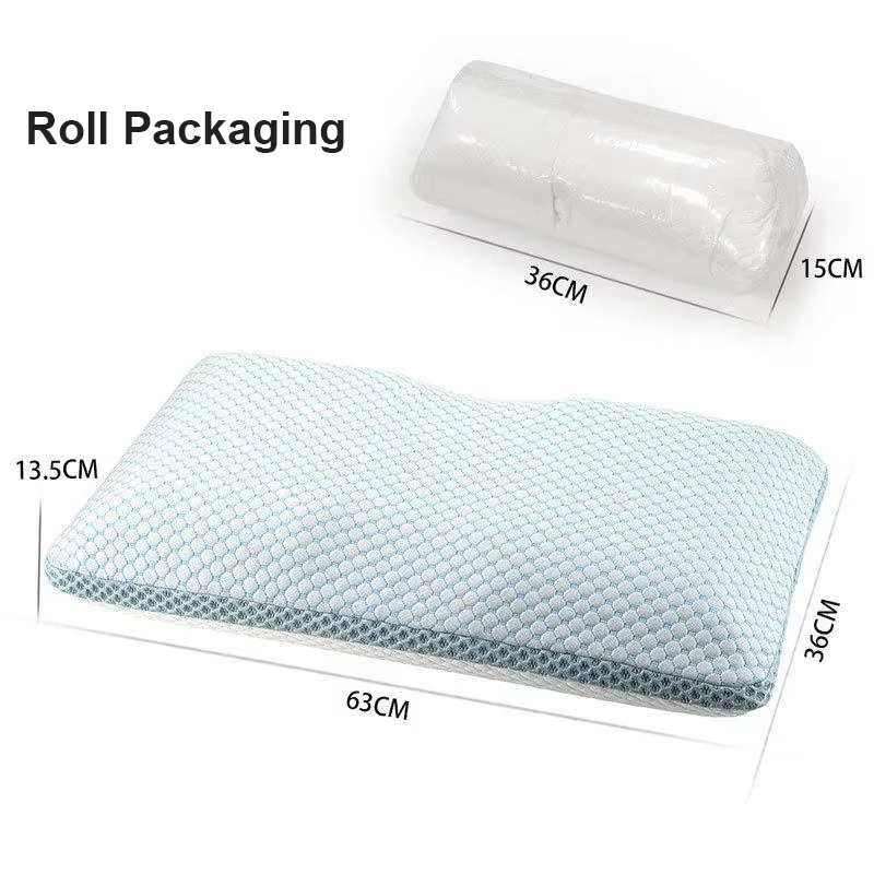 Cool cervical pillow with slow rebound memory cotton for side sleeping and neck protection. Summer breathable and deep sleep 🇨🇳
