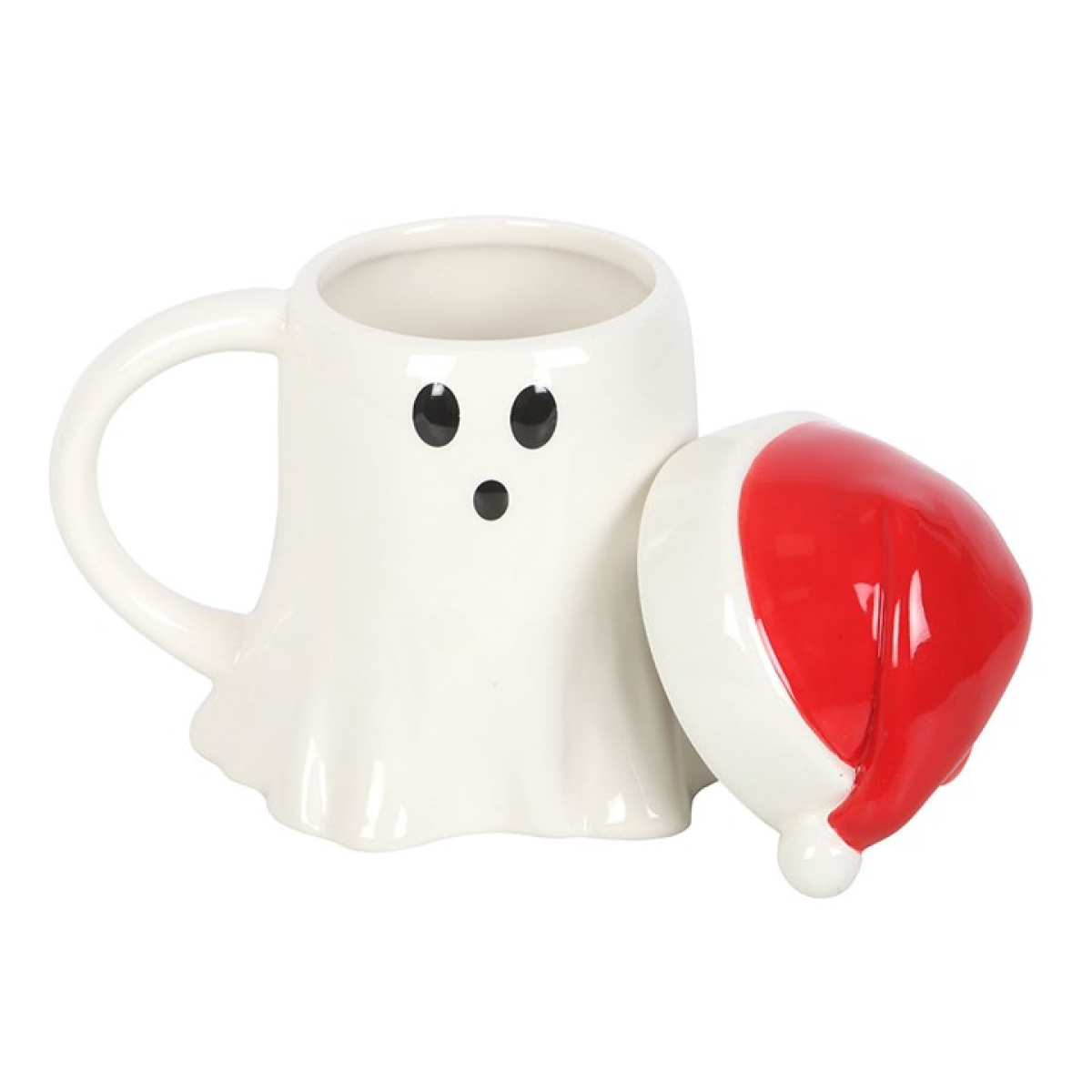 Ghost Shaped Mug with Santa Hat Lid 🇬🇧