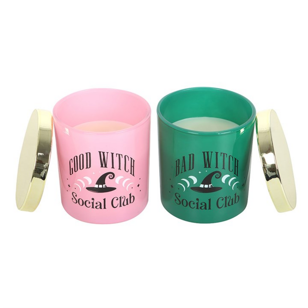 *Set of 2 Good Witch and Bad Witch Scented Glass Candles 🇬🇧