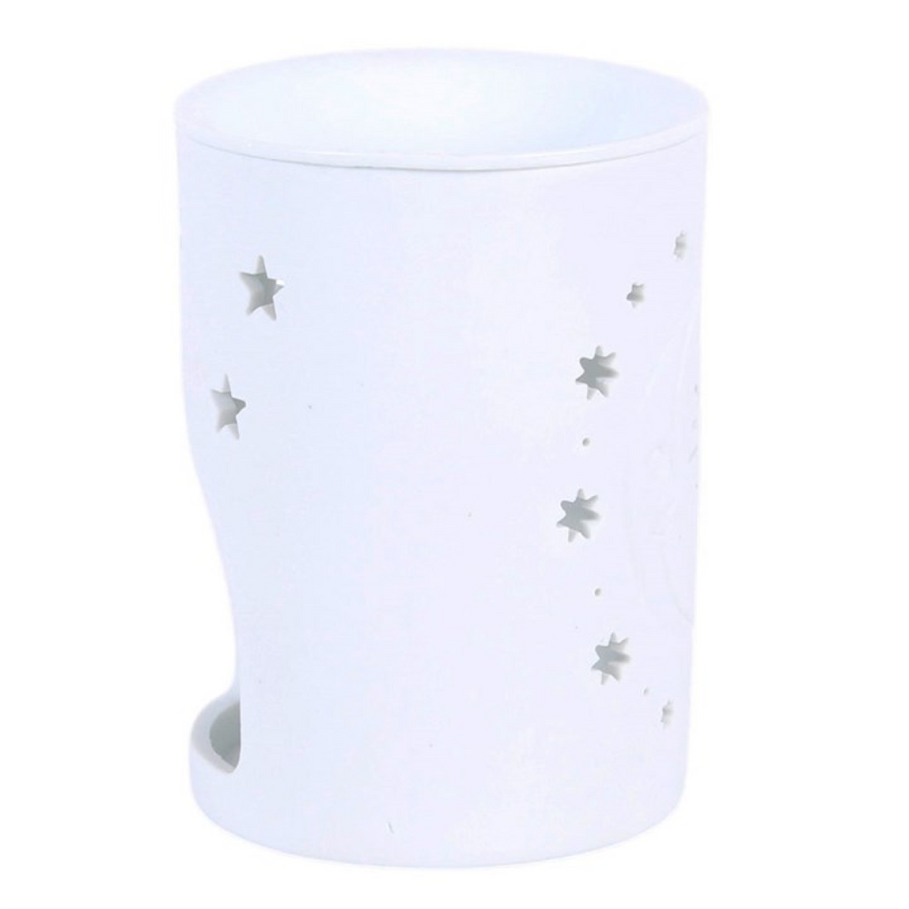 White Sun and Moon Cut Out Oil Burner and Wax Warmer 🇬🇧