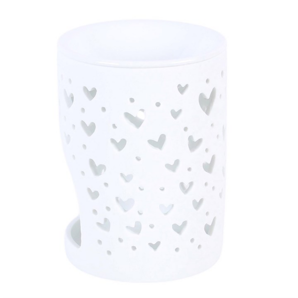 White Heart Cut Out Oil Burner and Wax Warmer 🇬🇧