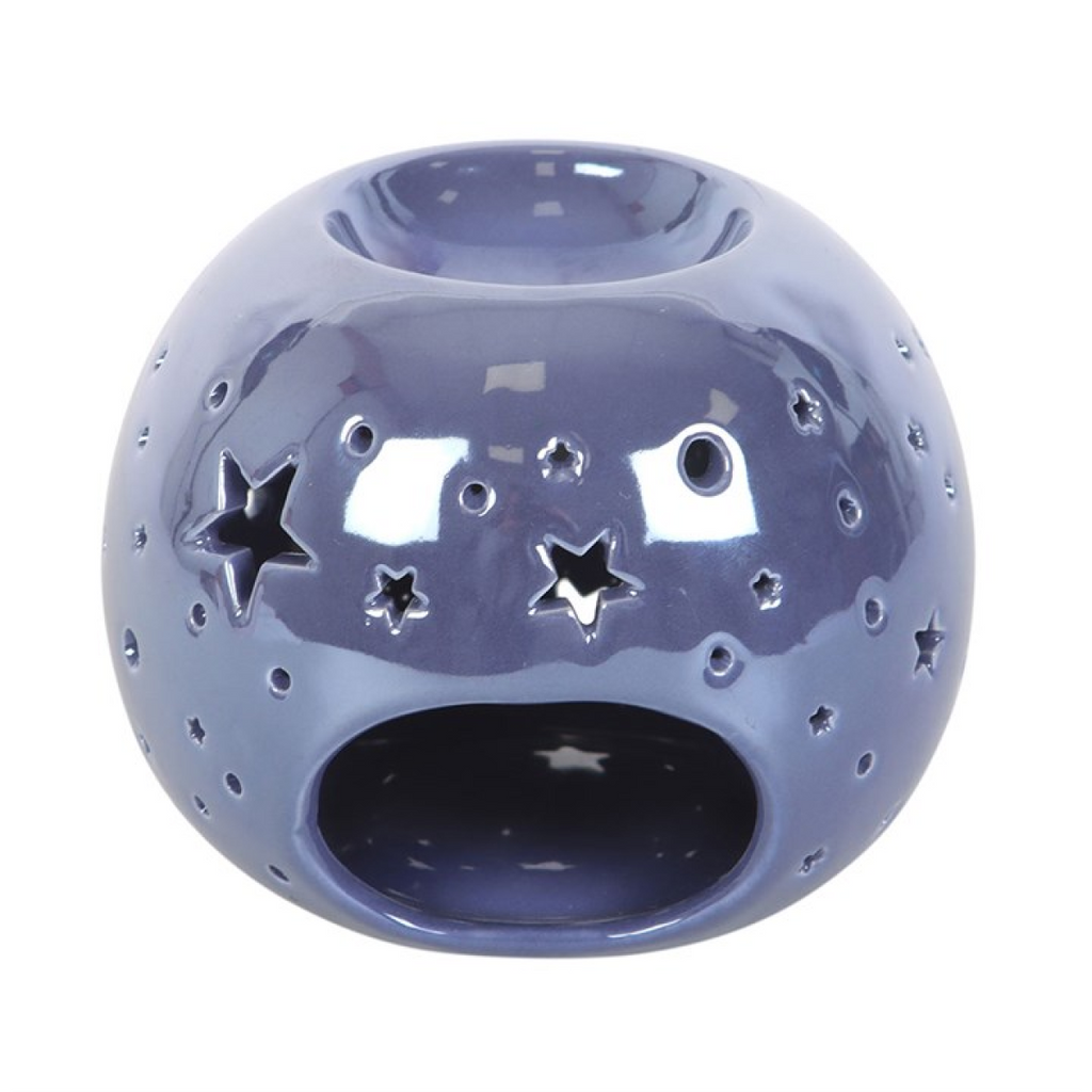 *Purple Iridescent Star Ceramic Oil Burner and Wax Warmer 🇬🇧