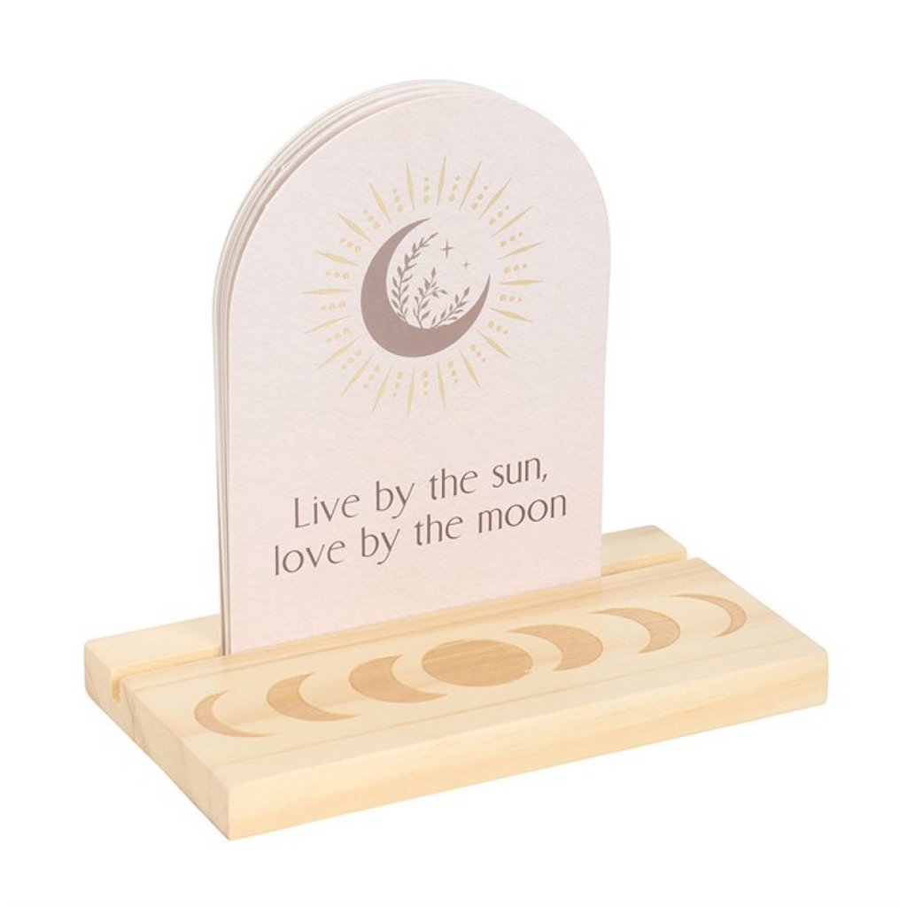 Luna Moth Affirmation Cards with Wooden Stand 🇬🇧