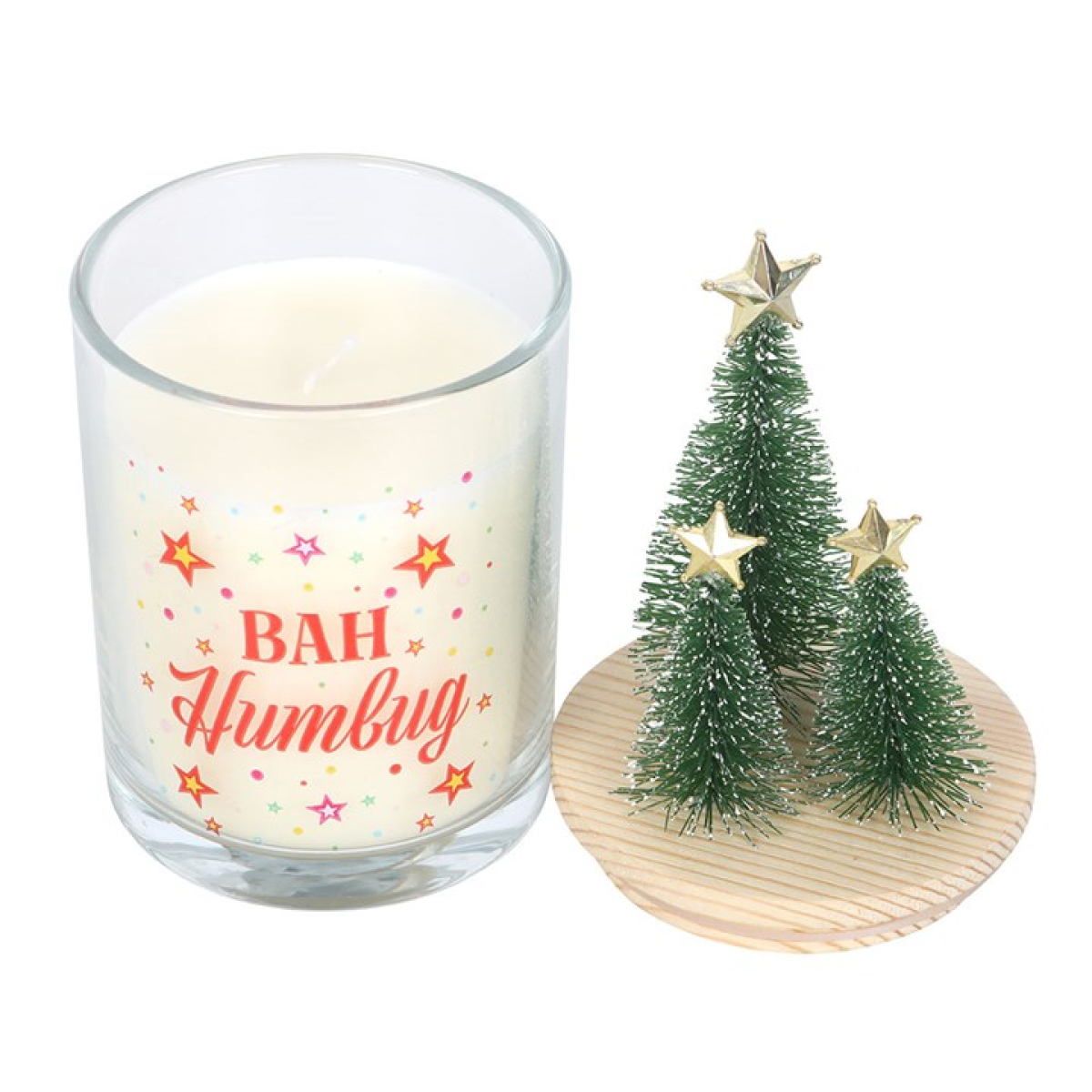 Bah Humbug Orange & Clove Glass Candle with Tree 🇬🇧
