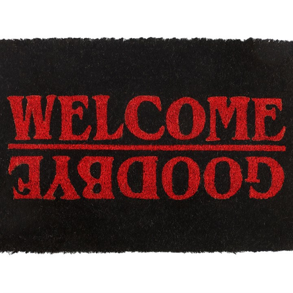 Black Welcome Goodbye Doormat 🇬🇧