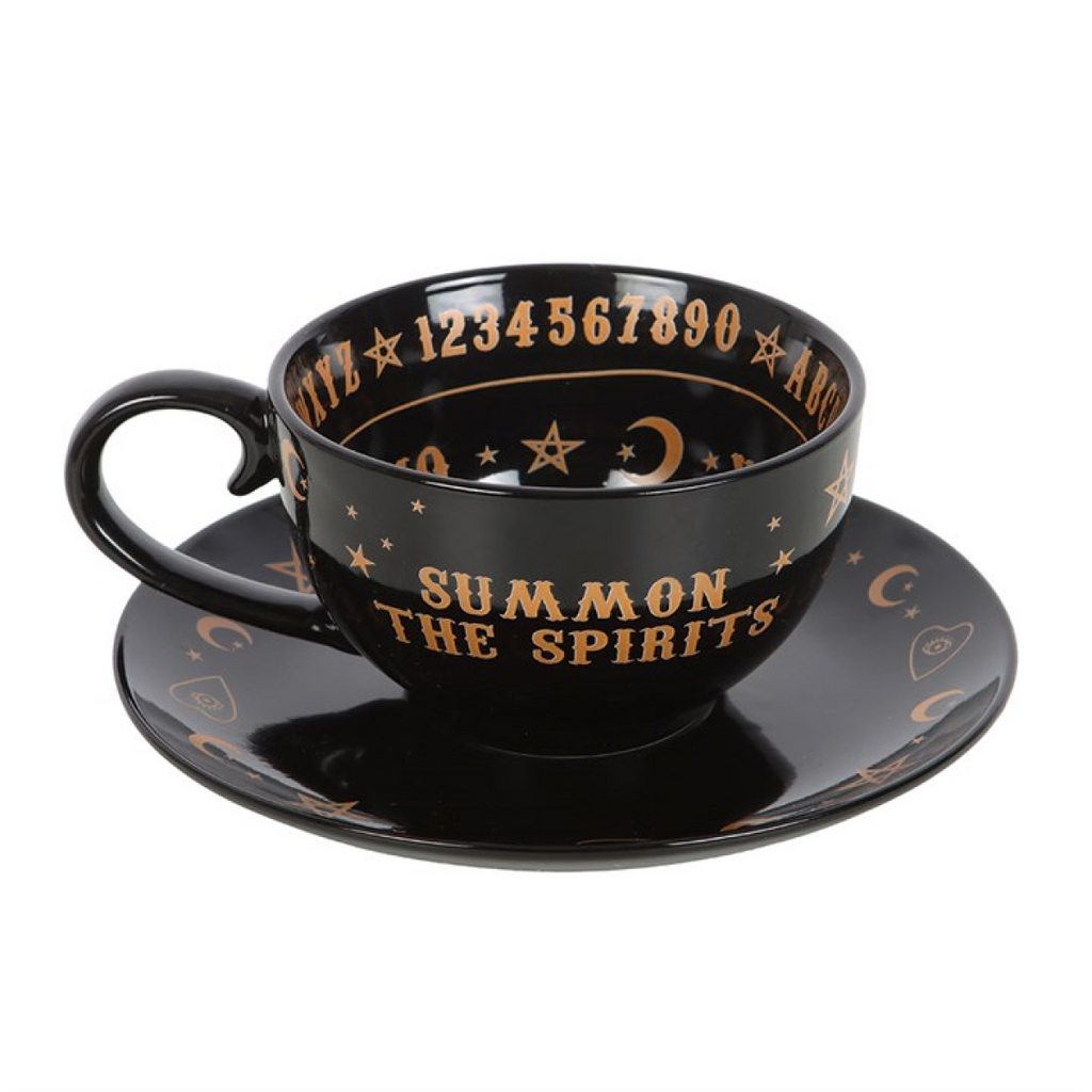 Black Talking Board Teacup and Saucer 🇬🇧