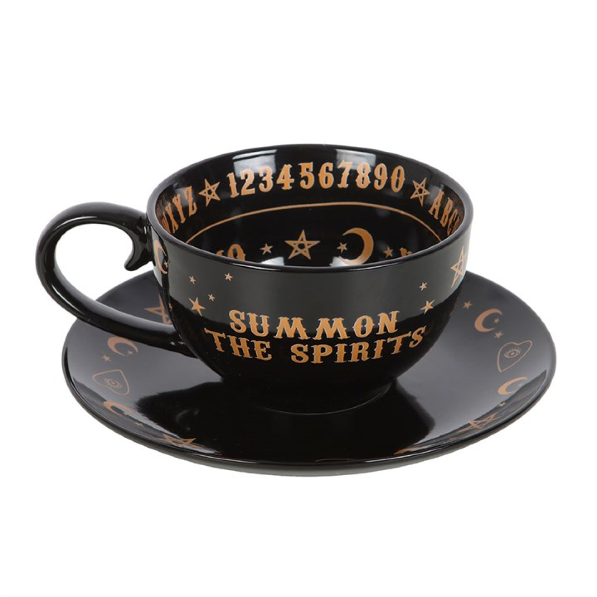 Black Talking Board Teacup and Saucer 🇬🇧