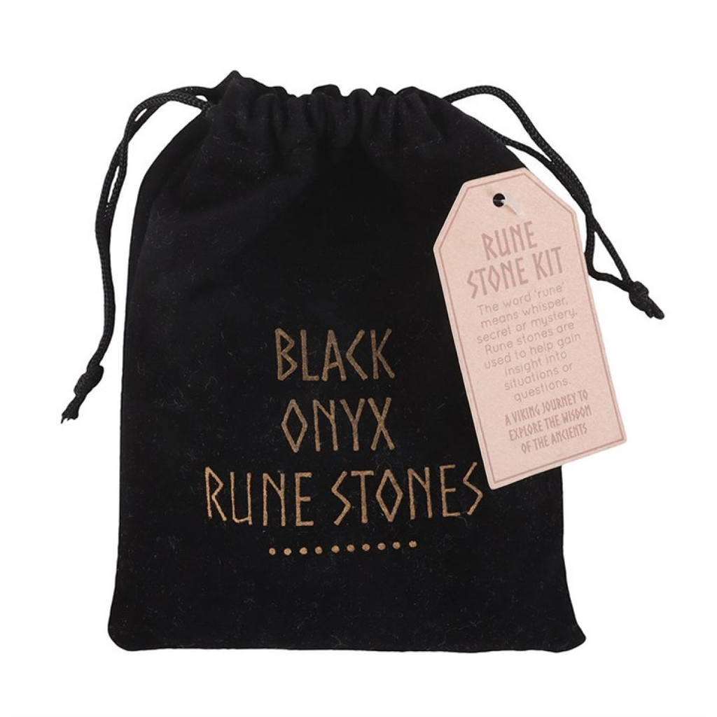 Set of 25 Black Onyx Viking Rune Stones 🇬🇧