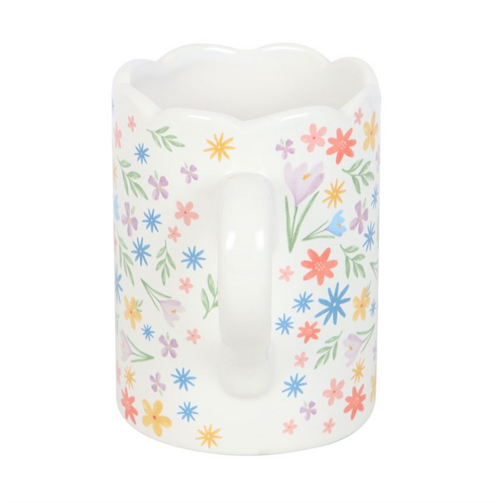 Spring Floral Print Scalloped Mug 🇬🇧