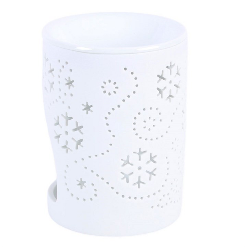 White Snowflake Cut Out Oil Burner and Wax Warmer 🇬🇧