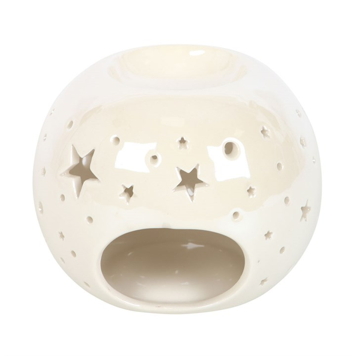 *White Iridescent Star Ceramic Oil Burner and Wax Warmer 🇬🇧