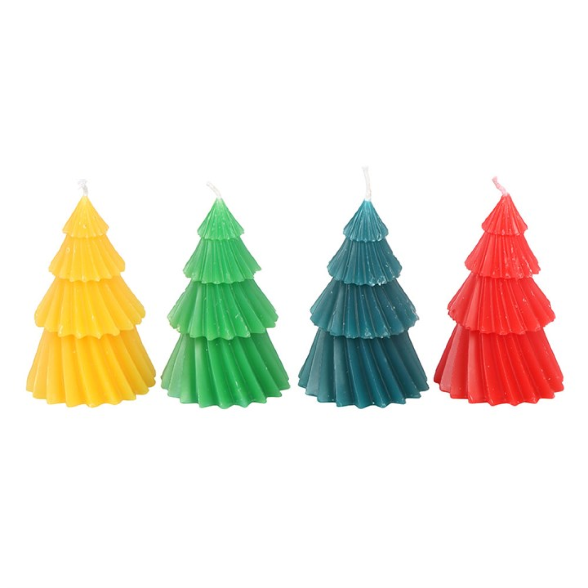 Set of 4 Colourful Christmas Tree Candles 🇬🇧