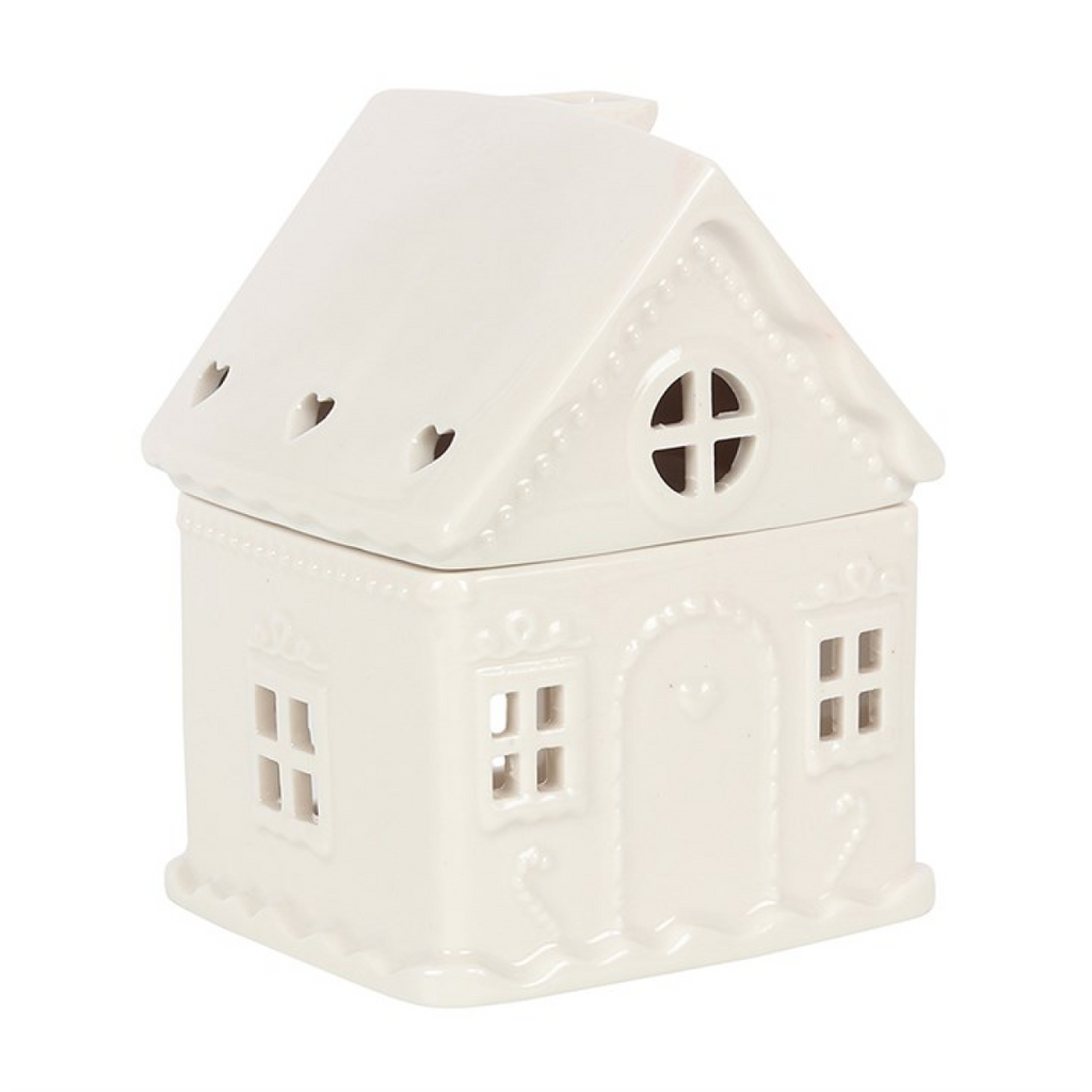*White Gingerbread House Ceramic Oil Burner 🇬🇧