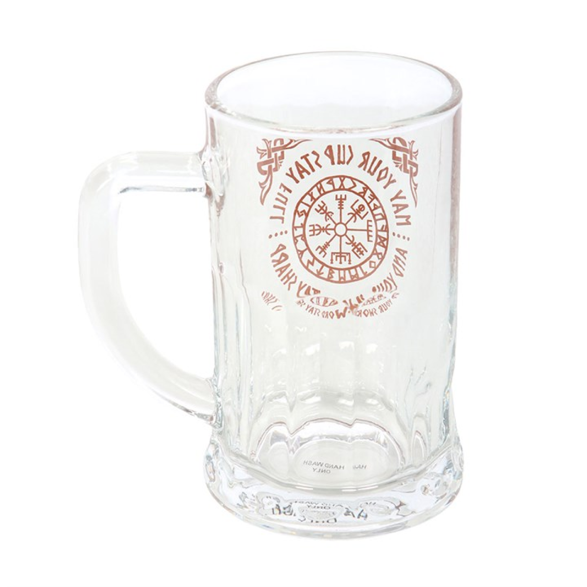 Viking Compass Glass Beer Tankard with Coaster 🇬🇧