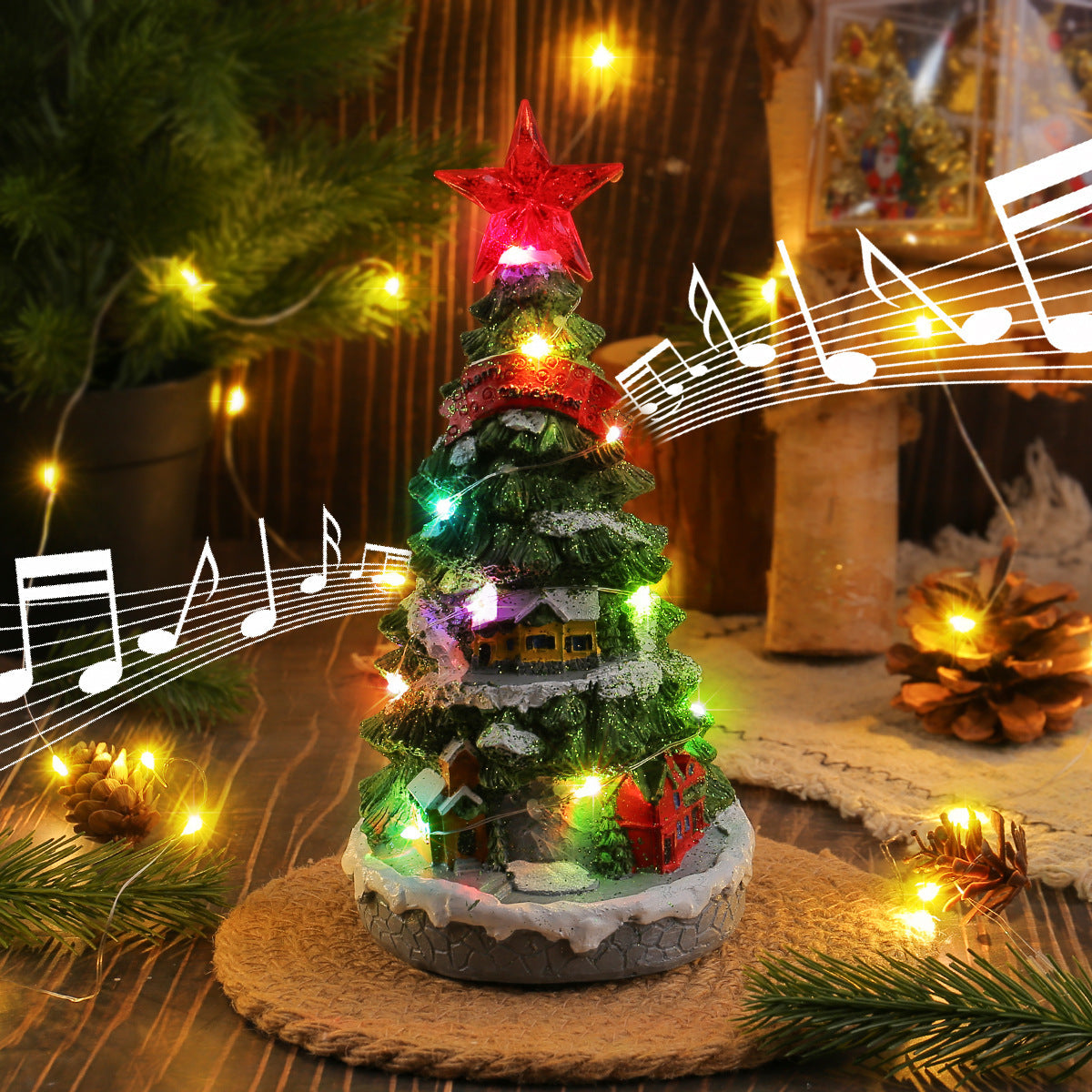 Christmas Glowing Christmas Tree Music Box Room Ornament 🇨🇳