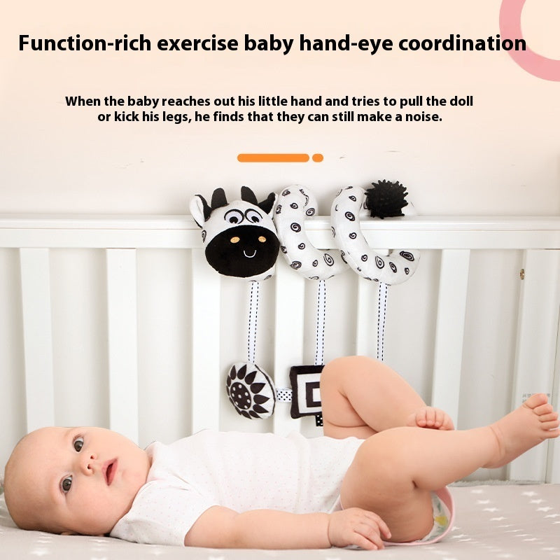 Aipinqi New Early Education Bed Winding Toys Baby Black And White Animal Vision 🇨🇳