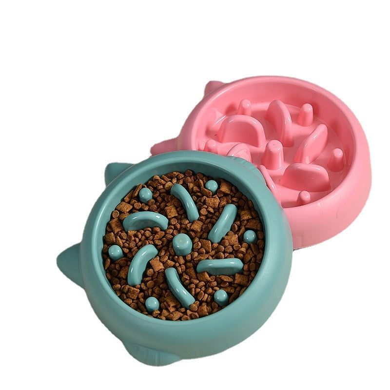 Pet Dog Cat Slow Feeder Bowls Anti Choking Slow Feeder Dish Bowl Home Dog Eating Plate Anti Gulping Bowl Supplies 🇨🇳