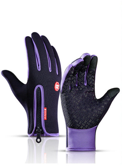 Touch Screen winter Sliding Waterproof Sports Gloves With Fleece 🇨🇳