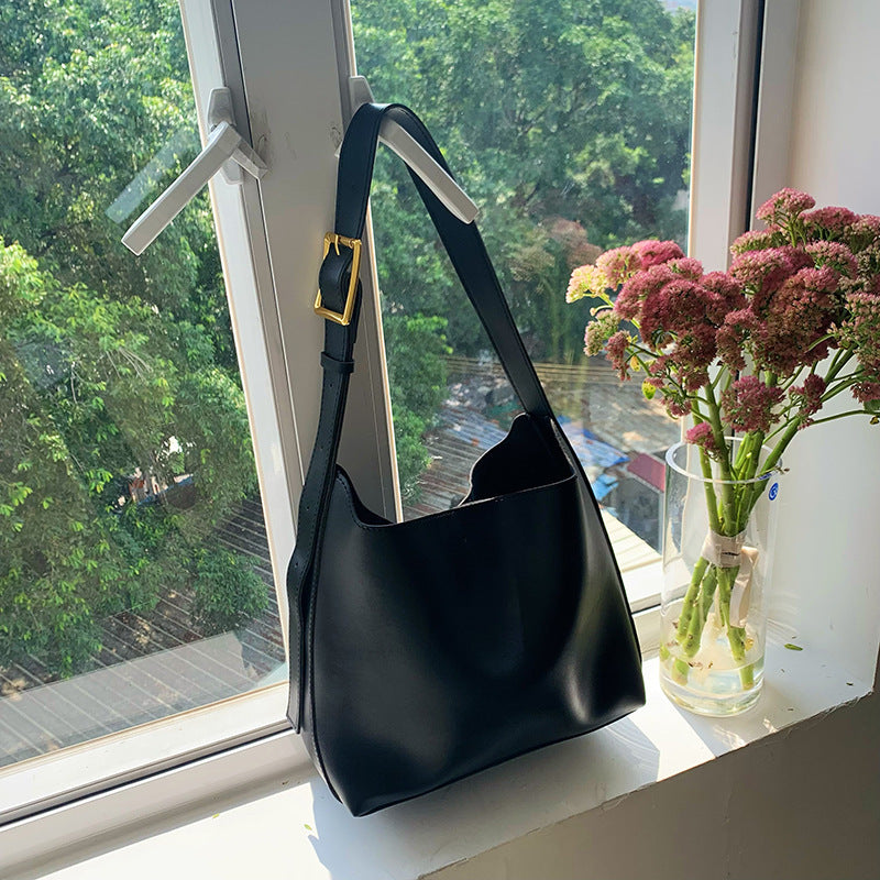 Women's Shoulder Bag Solid Fashion Handbag Crossbody Bag Women's Minimalist PU Leather Bag 🇨🇳