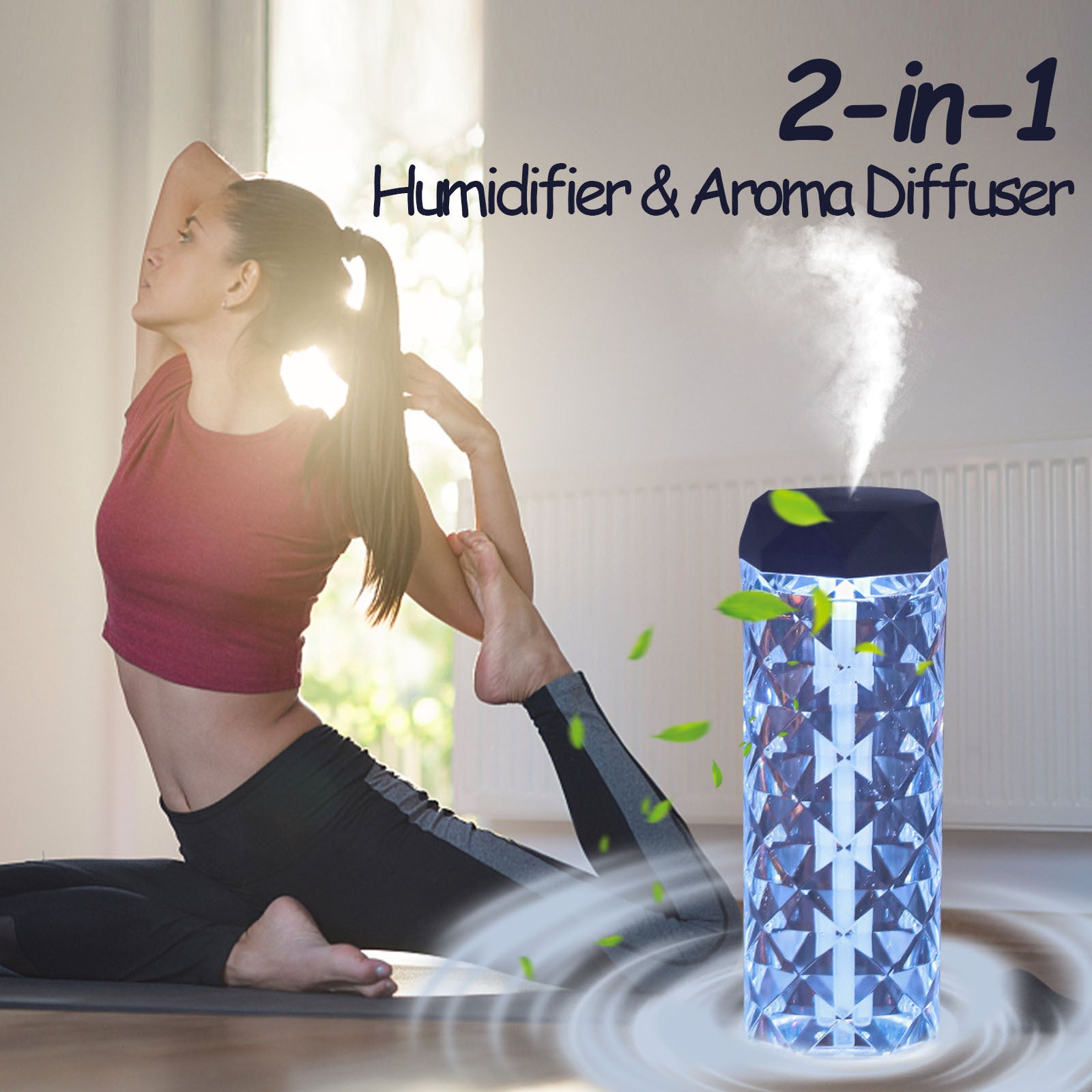 Crystal Lamp Air Humidifier Color Night Light Touch Lamp With Cool Mist Maker Fogger LED Atmosphere Room Decoration Home Decor Lights 🇨🇳