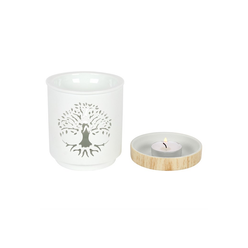 White Tree of Life Cut Out Oil Burner 🇬🇧