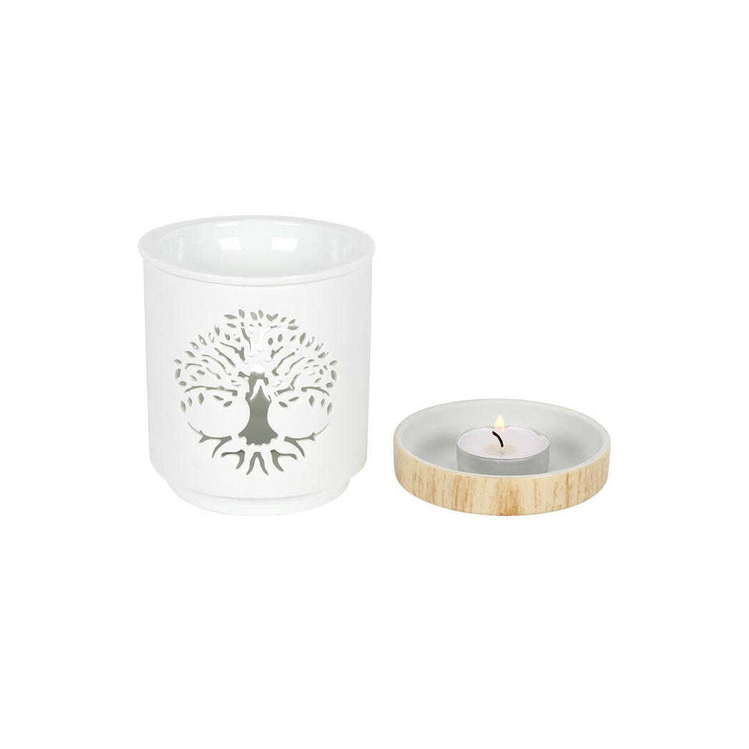 White Tree of Life Cut Out Oil Burner 🇬🇧