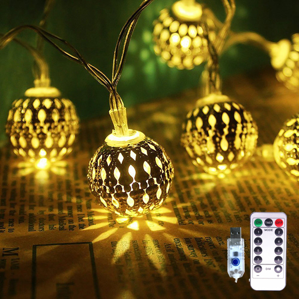USB Eight Functions Remote Control Colorful Ball Christmas Lights 🇨🇳