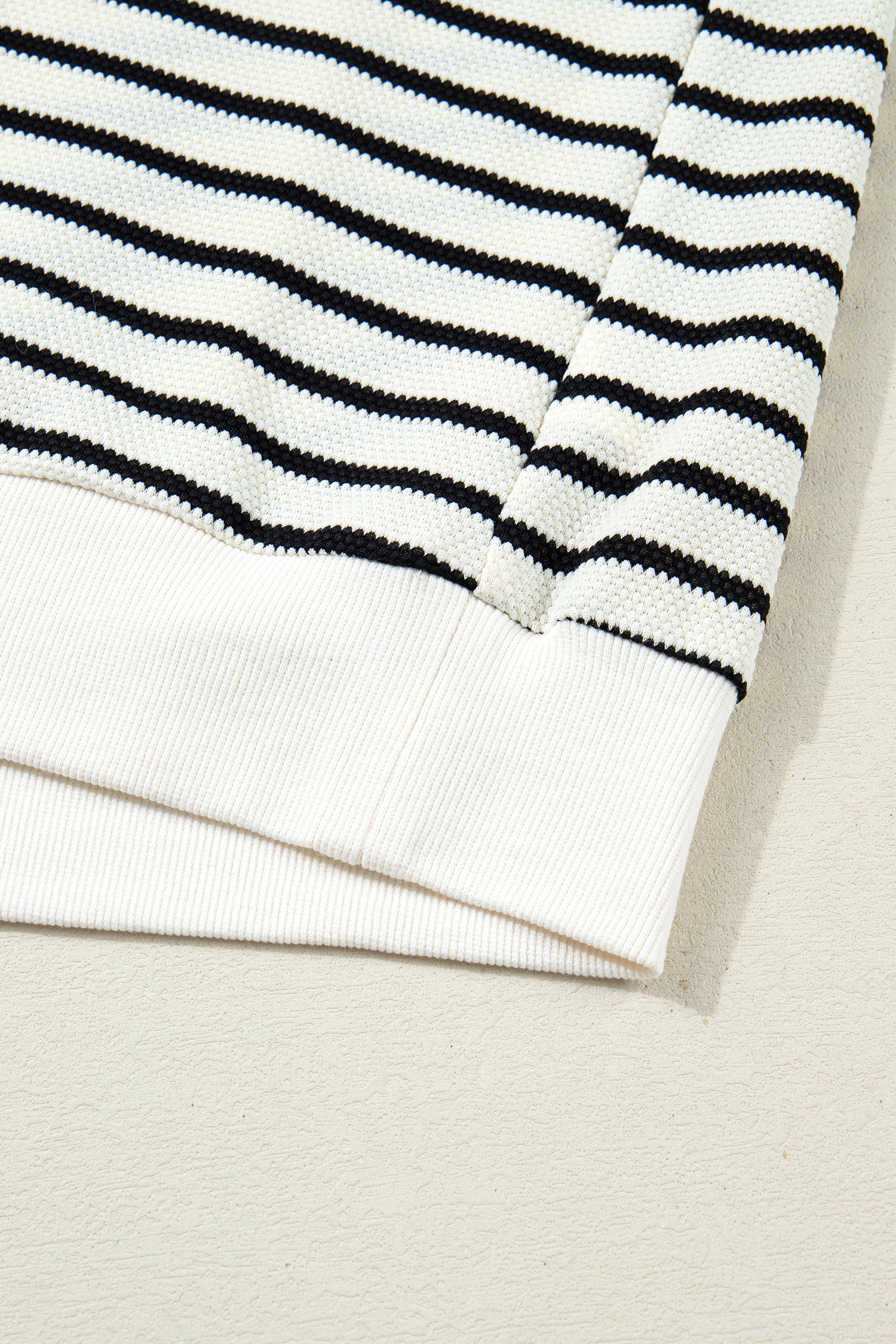 White Stripe Ruffle Trim Drop Shoulder Top Drawstring Loose Pant Set 🇺🇸