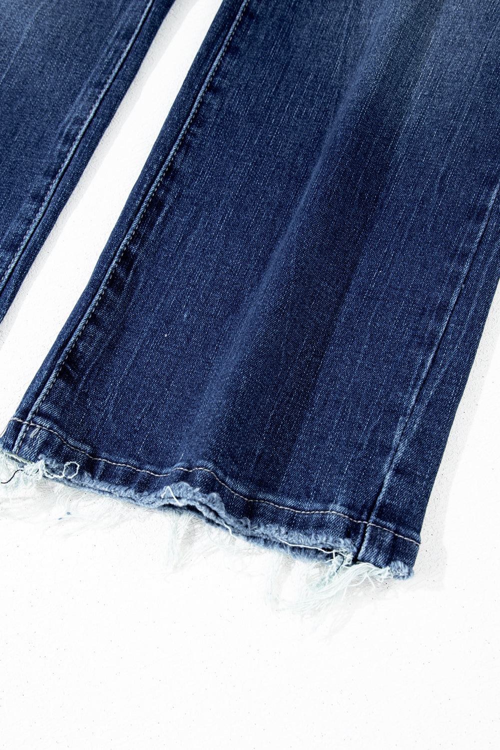 Sail Blue Mineral Wash Raw Hem High Waist Flared Jeans 🇨🇳