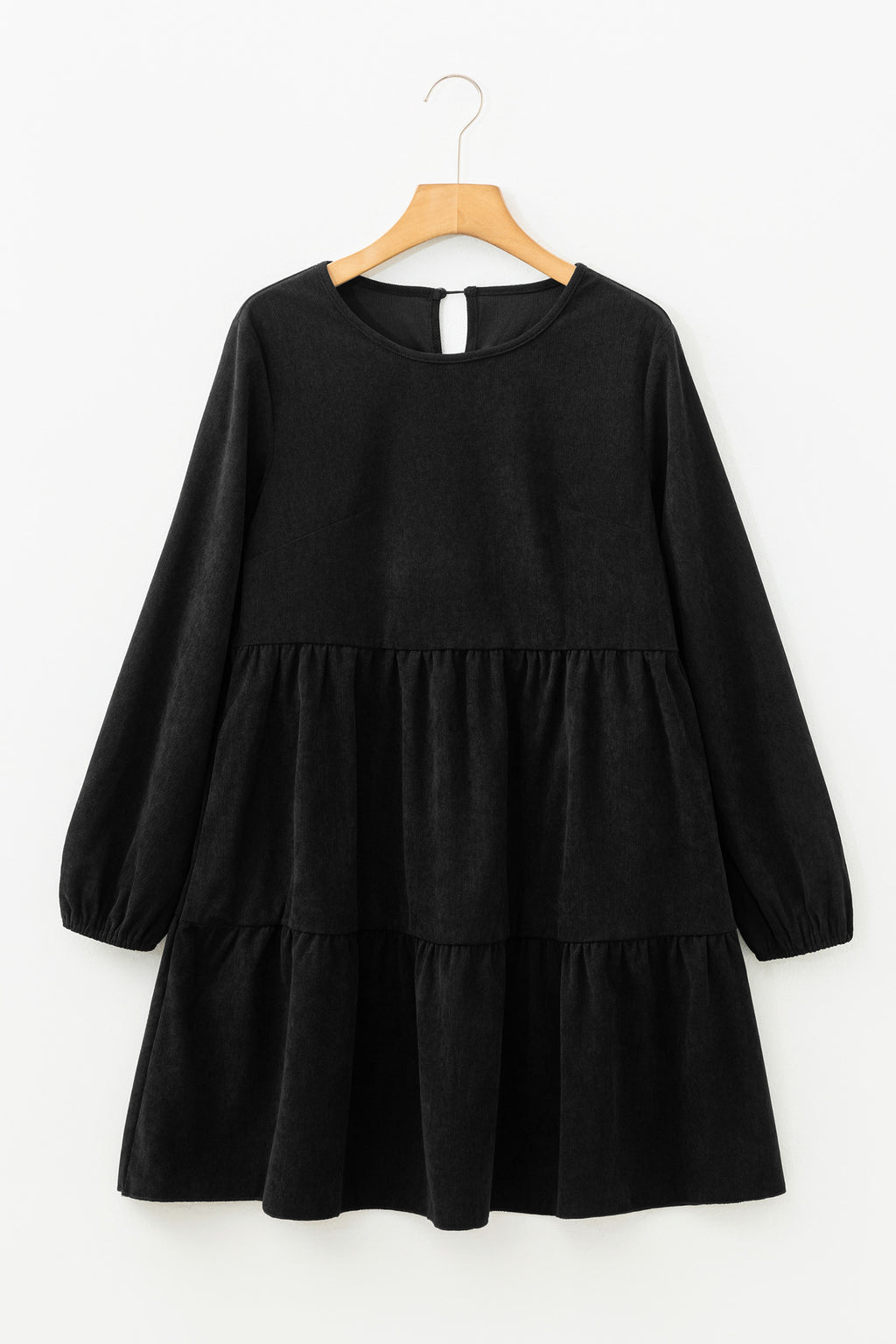 Black Lantern Sleeve Tiered Mini Dress 🇺🇸