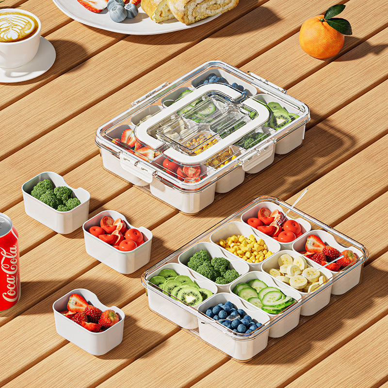 8 Grids Divided Serving Tray Fruits Snack Box Organizer Food Storage Container Seasoning Separator Box Refrigerator Organizer 🇨🇳