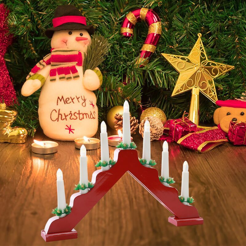 Christmas Window Decorations Wooden Candlesticks 🇨🇳