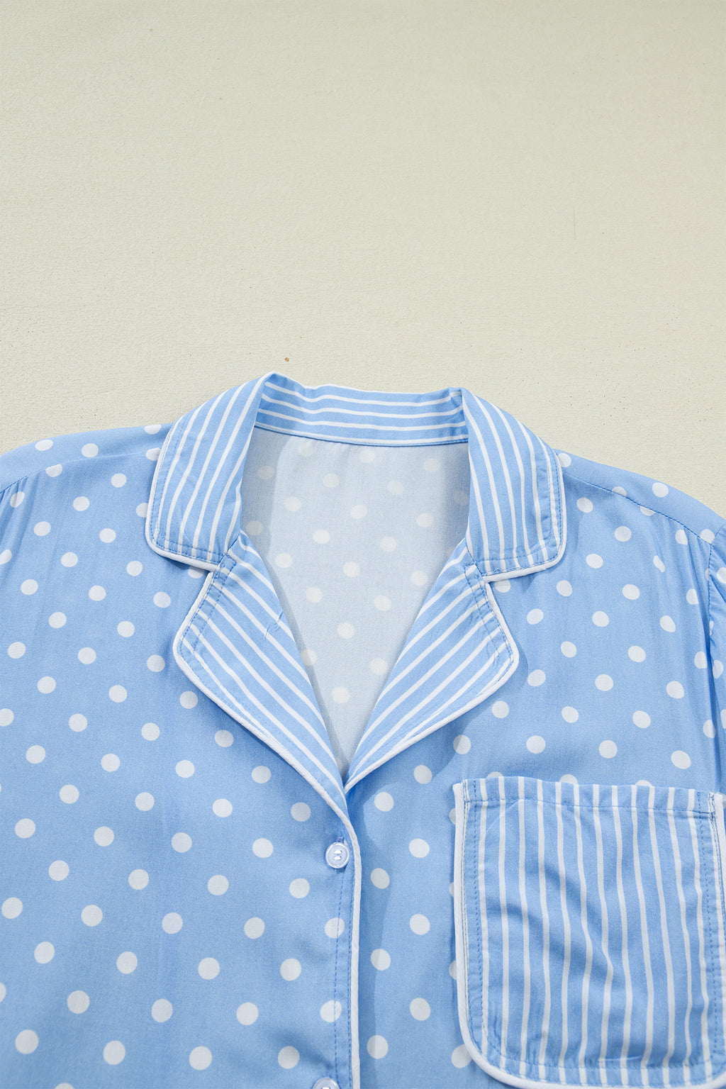 Sky Blue Dotted Print Soft Short Pajama Set 🇺🇸