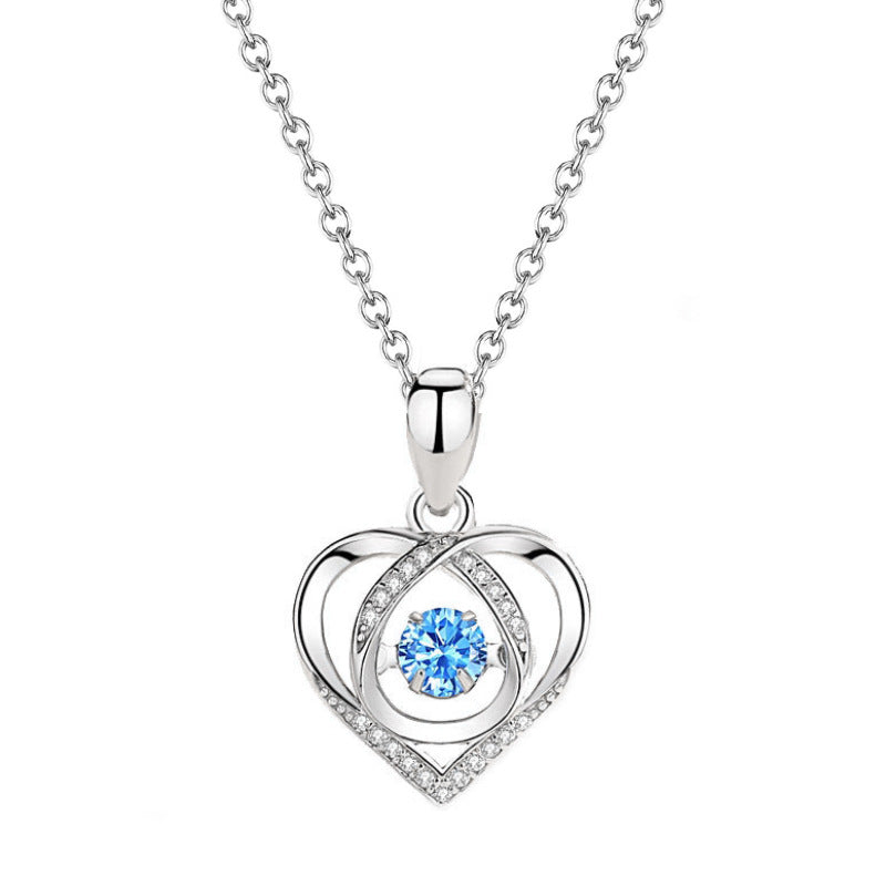 Beating Heart Necklace Women's Korean-style Elegant Smart Heart-shaped Collarbone Necklace Gift Pendant 🇨🇳