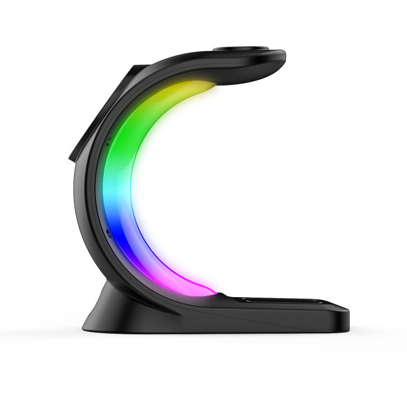 4 In 1 Magnetic Wireless Fast Charging For Smart Phone Atmosphere Light Charging Station For Airpods Pro I-phone Watch 🇨🇳