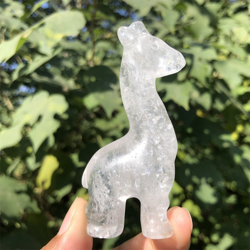 Carved White Crystal Giraffe Home And Office 🇨🇳